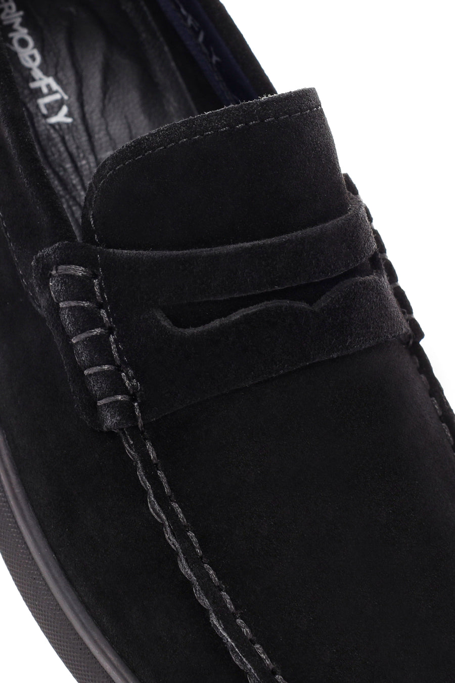 Derimod Fly Erkek Siyah Süet Deri Casual Loafer