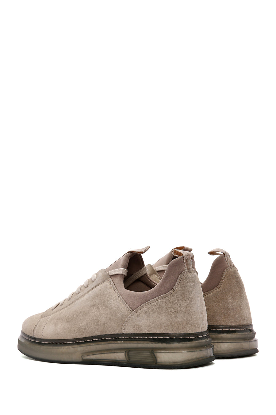 Erkek Bej Bağcıklı Süet Deri Sneaker