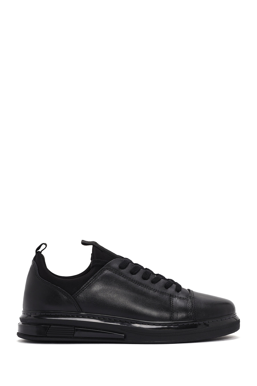 Erkek Siyah Bağcıklı Deri Sneaker 24SFD632218 | Derimod