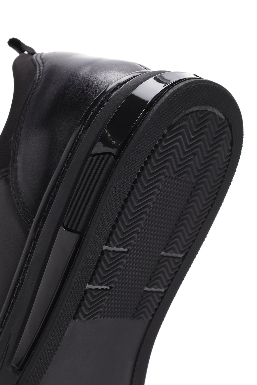 Erkek Siyah Bağcıklı Deri Sneaker