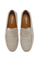 Derimod Fly Men's Beige Suede Leather Casual Loafer | Derimod