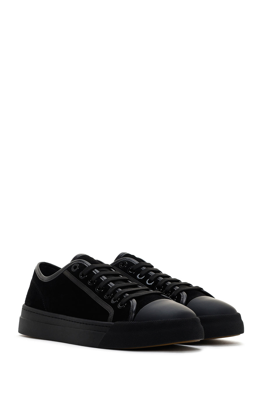Men's Black Lace-Up Suede Leather Sneaker