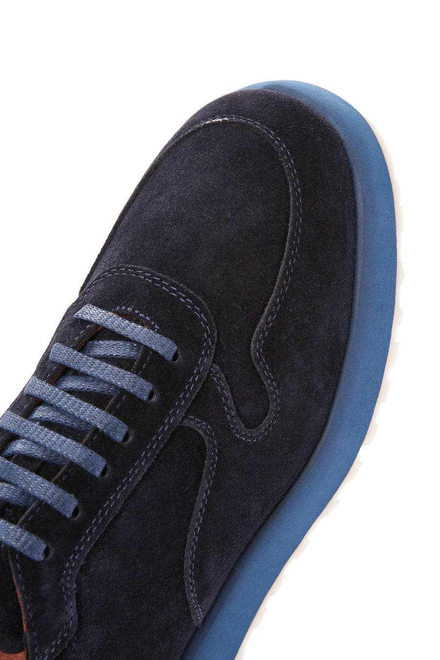 Erkek Lacivert Bağcıklı Süet Deri Casual Sneaker