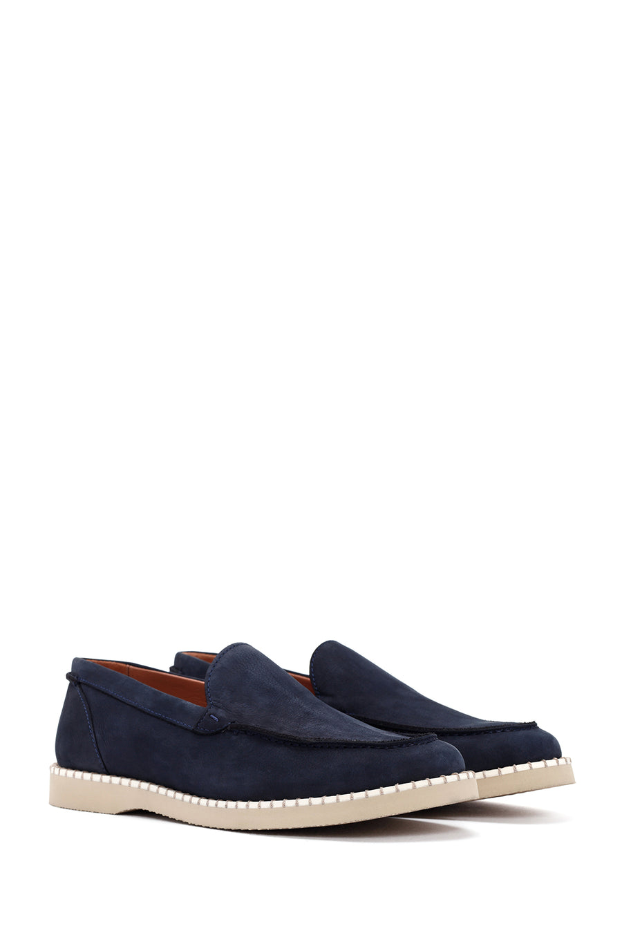 Erkek Lacivert Nubuk Deri Casual Loafer
