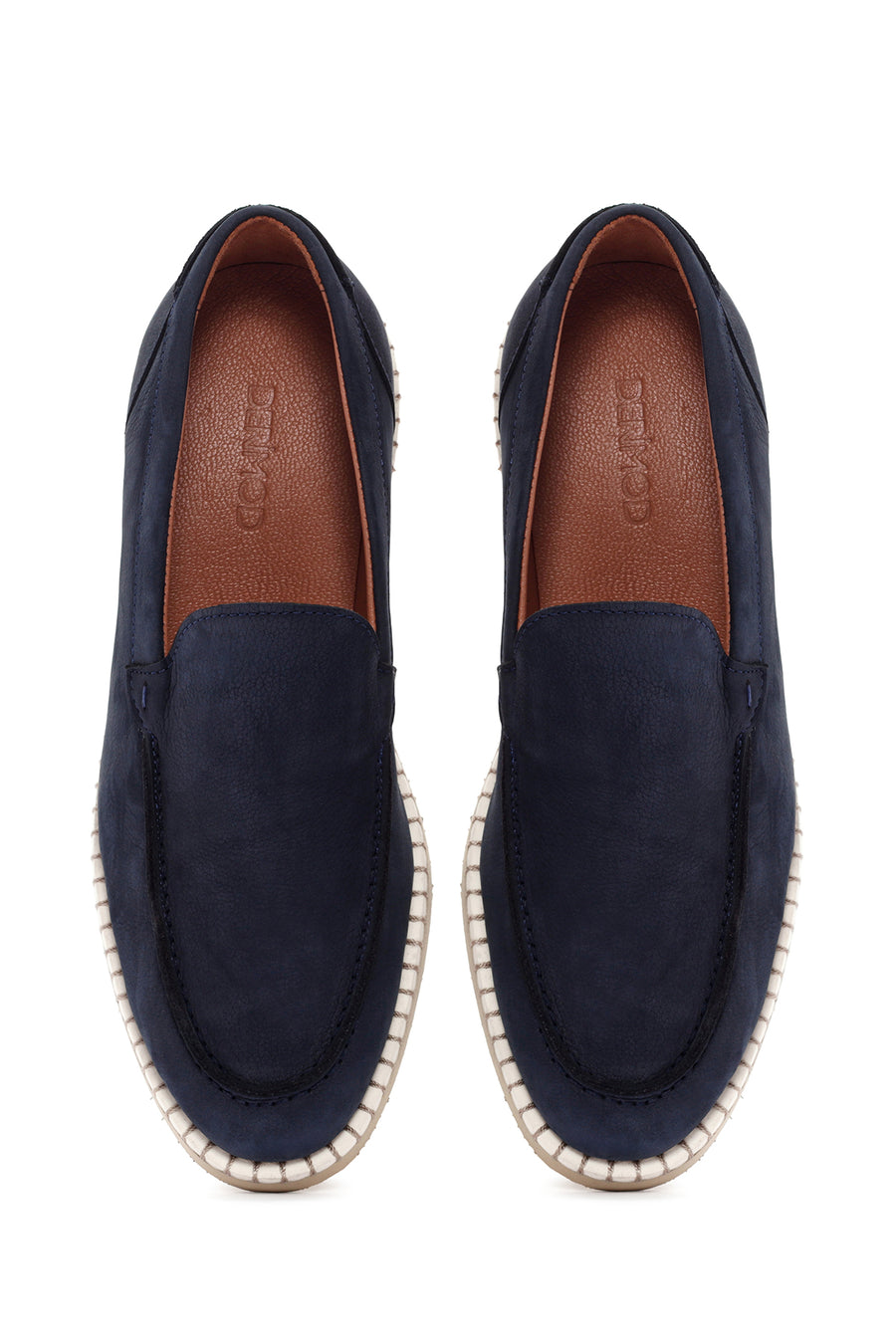 Erkek Lacivert Nubuk Deri Casual Loafer