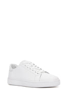 Men's White Lace-Up Leather Sneaker | Derimod