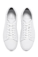 Men's White Lace-Up Leather Sneaker | Derimod