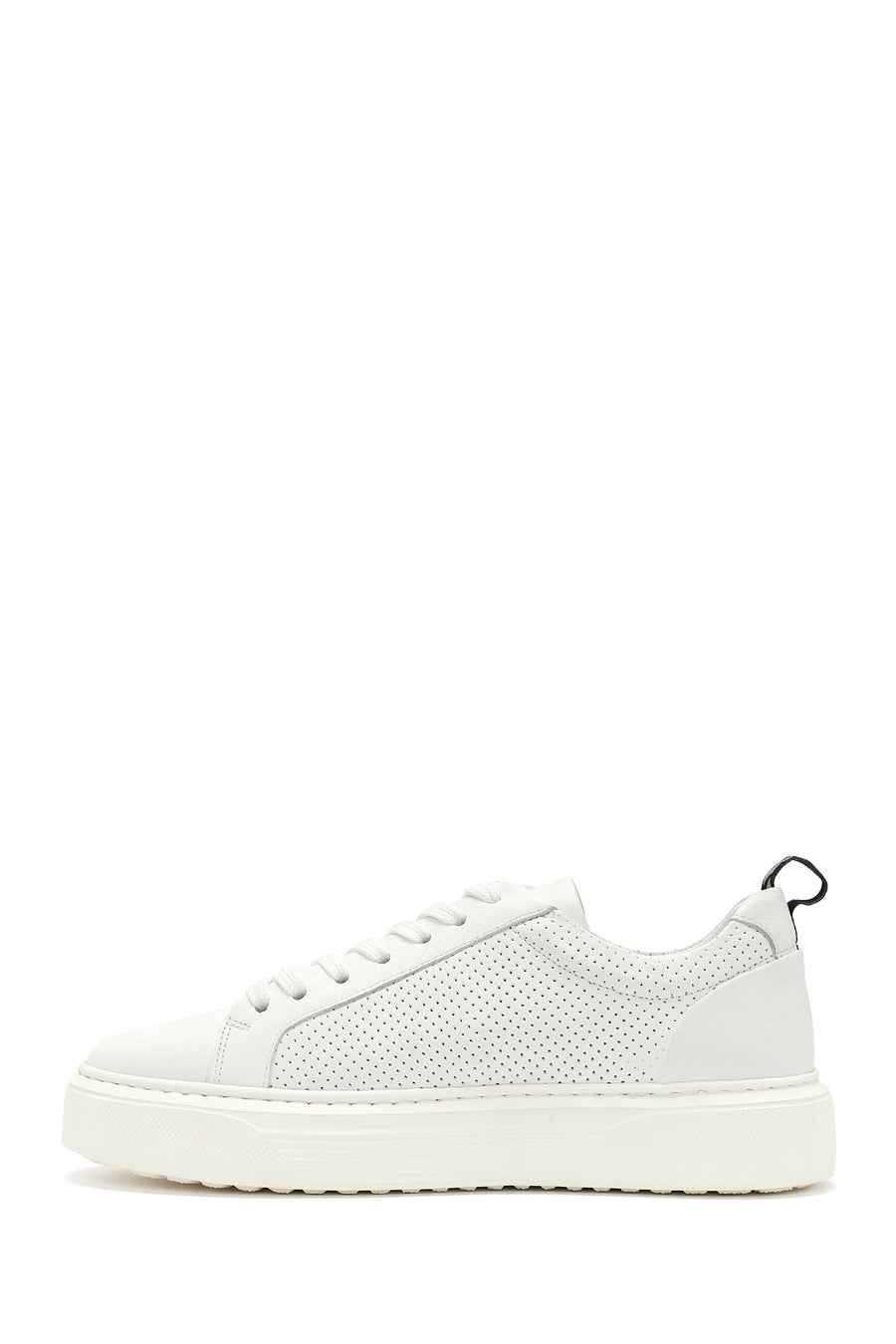 Men's White Lace-up Leather Sneaker