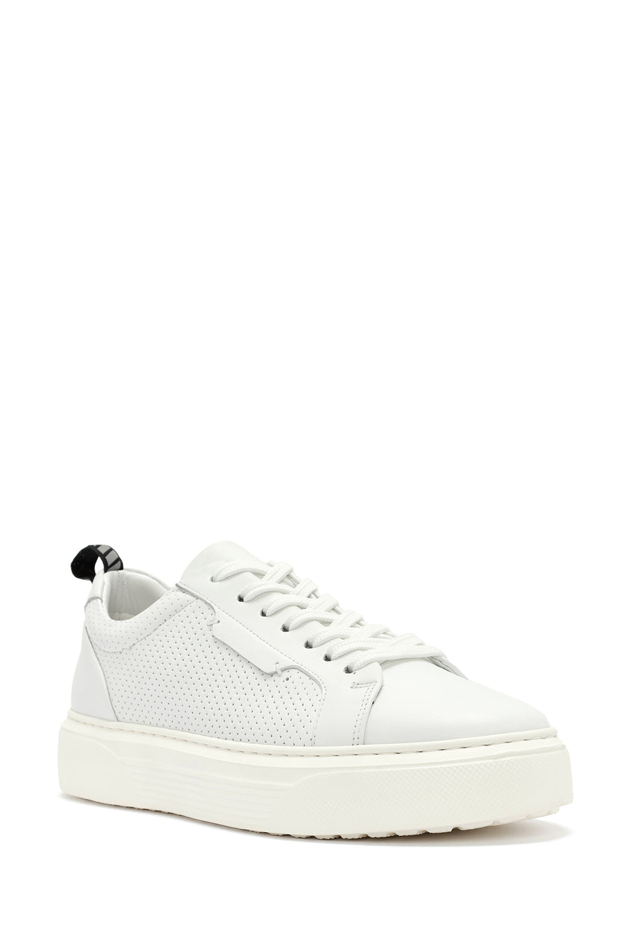 Men's White Lace-up Leather Sneaker