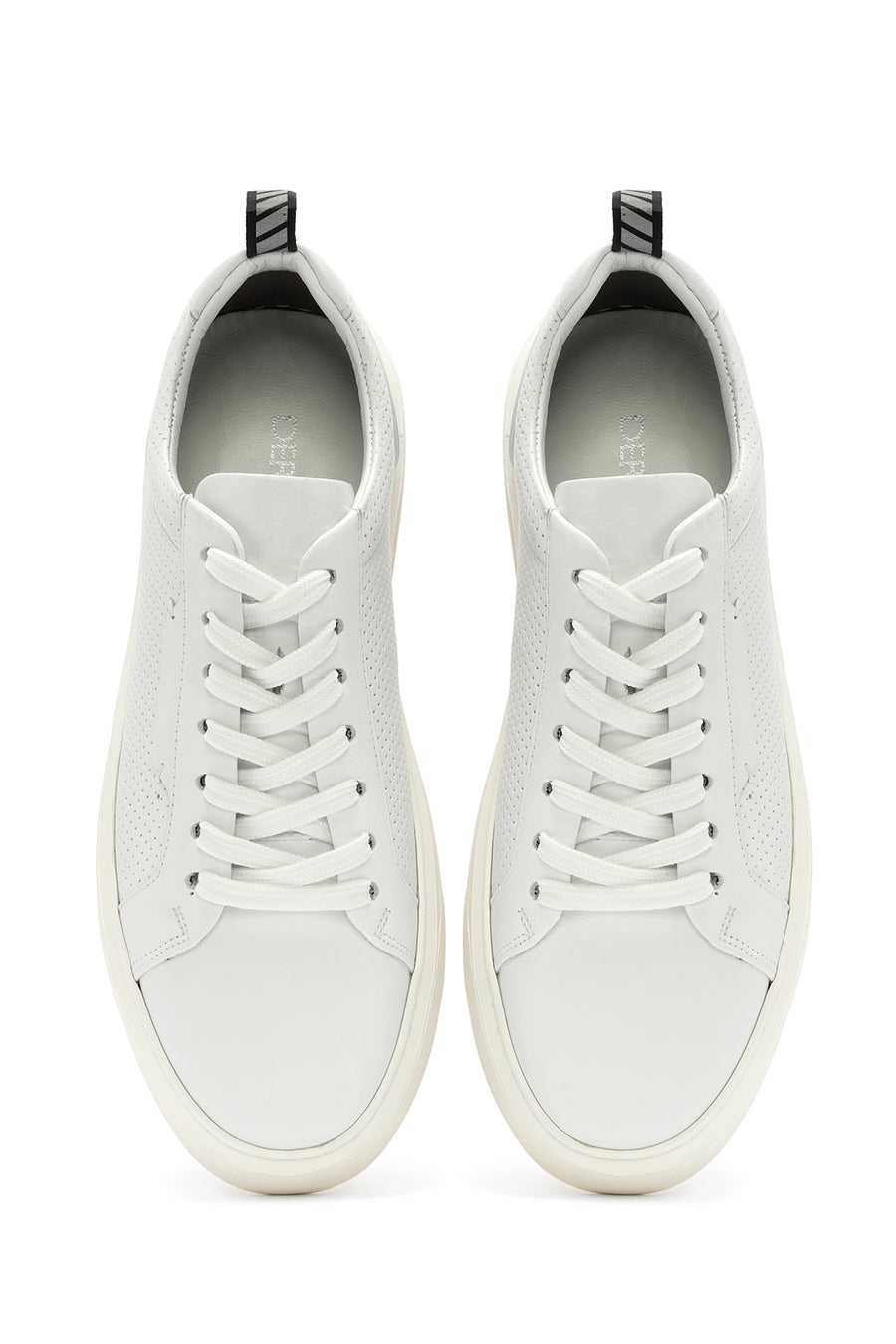 Men's White Lace-up Leather Sneaker
