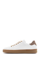 Erkek Beyaz Bağcıklı Deri Sneaker | Derimod