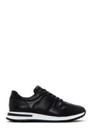 Men's Black Thick Soled Leather Sneaker | Derimod