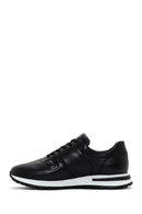 Men's Black Thick Soled Leather Sneaker | Derimod
