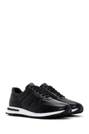 Men's Black Thick Soled Leather Sneaker | Derimod