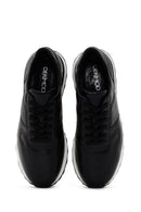 Men's Black Thick Soled Leather Sneaker | Derimod
