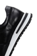 Men's Black Thick Soled Leather Sneaker | Derimod