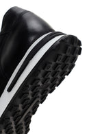 Men's Black Thick Soled Leather Sneaker | Derimod