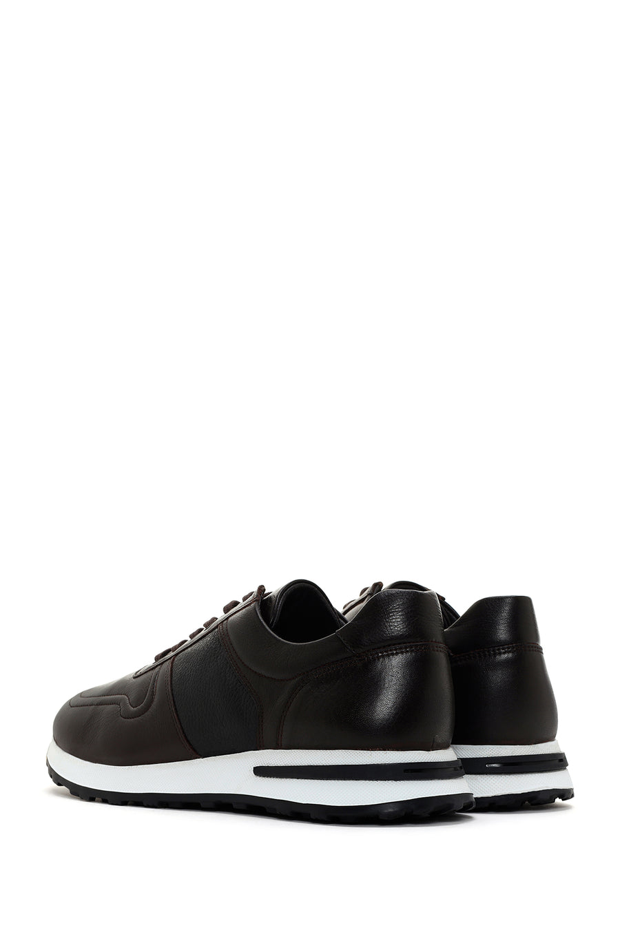 Men's Brown Thick Soled Leather Sneaker
