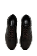 Men's Brown Thick Soled Leather Sneaker | Derimod