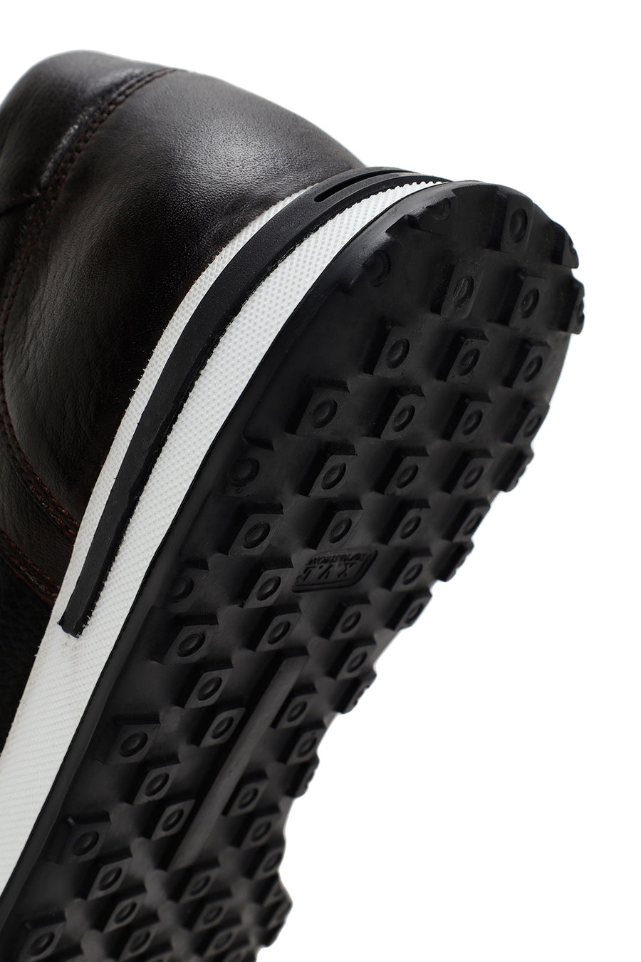 Men's Brown Thick Soled Leather Sneaker