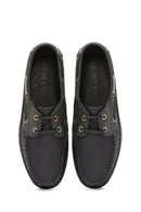 Men's Green Leather Comfort Loafer | Derimod