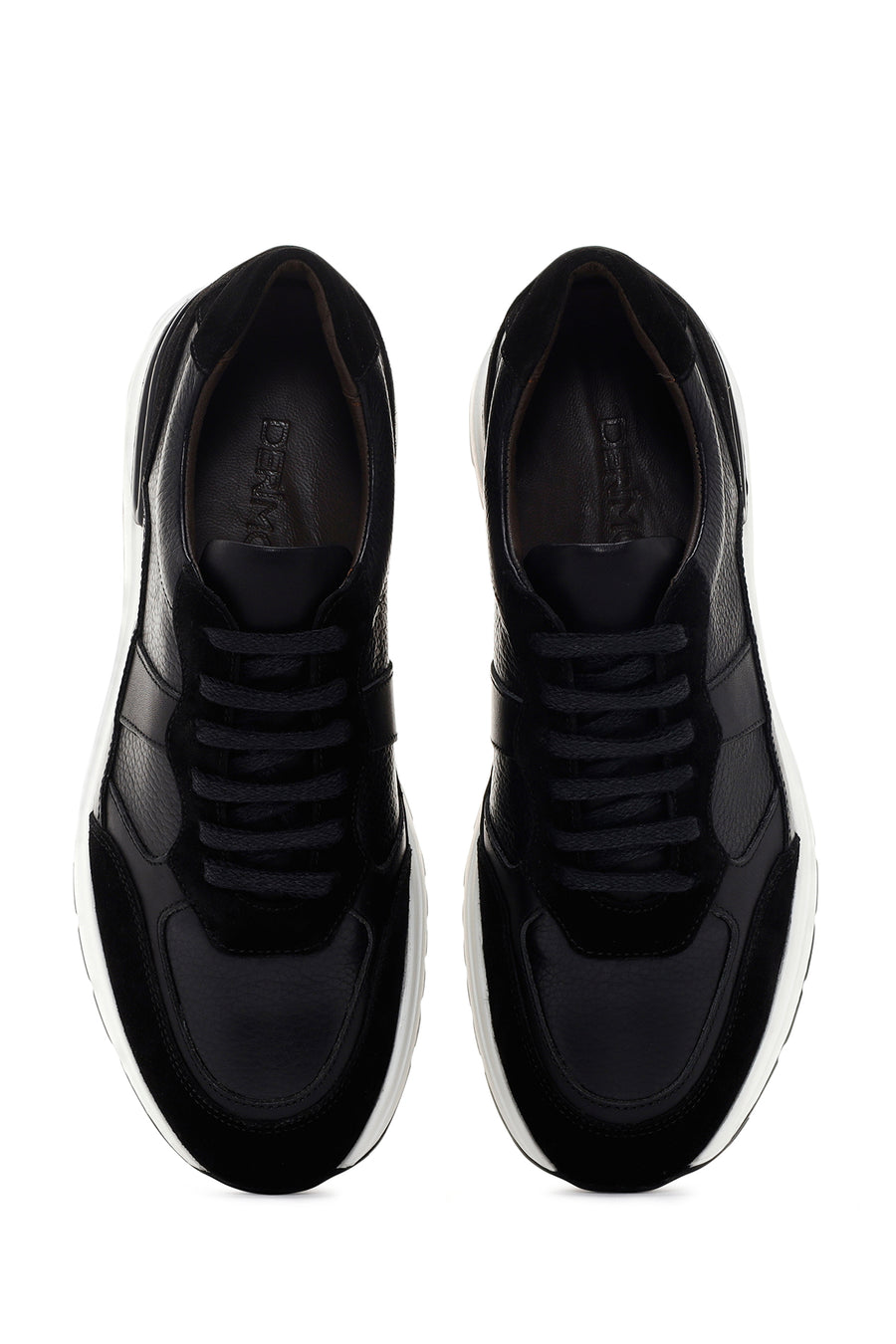 Men's Black Lace-Up Leather Casual Sneaker