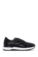 Men's Black Thick Soled Leather Sneaker | Derimod