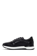 Men's Black Thick Soled Leather Sneaker | Derimod