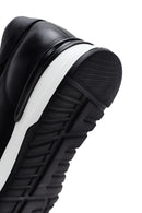 Men's Black Thick Soled Leather Sneaker | Derimod