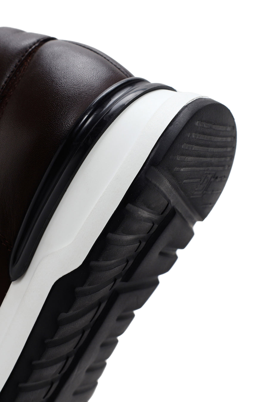 Erkek Kahverengi Kalın Tabanlı Deri Sneaker