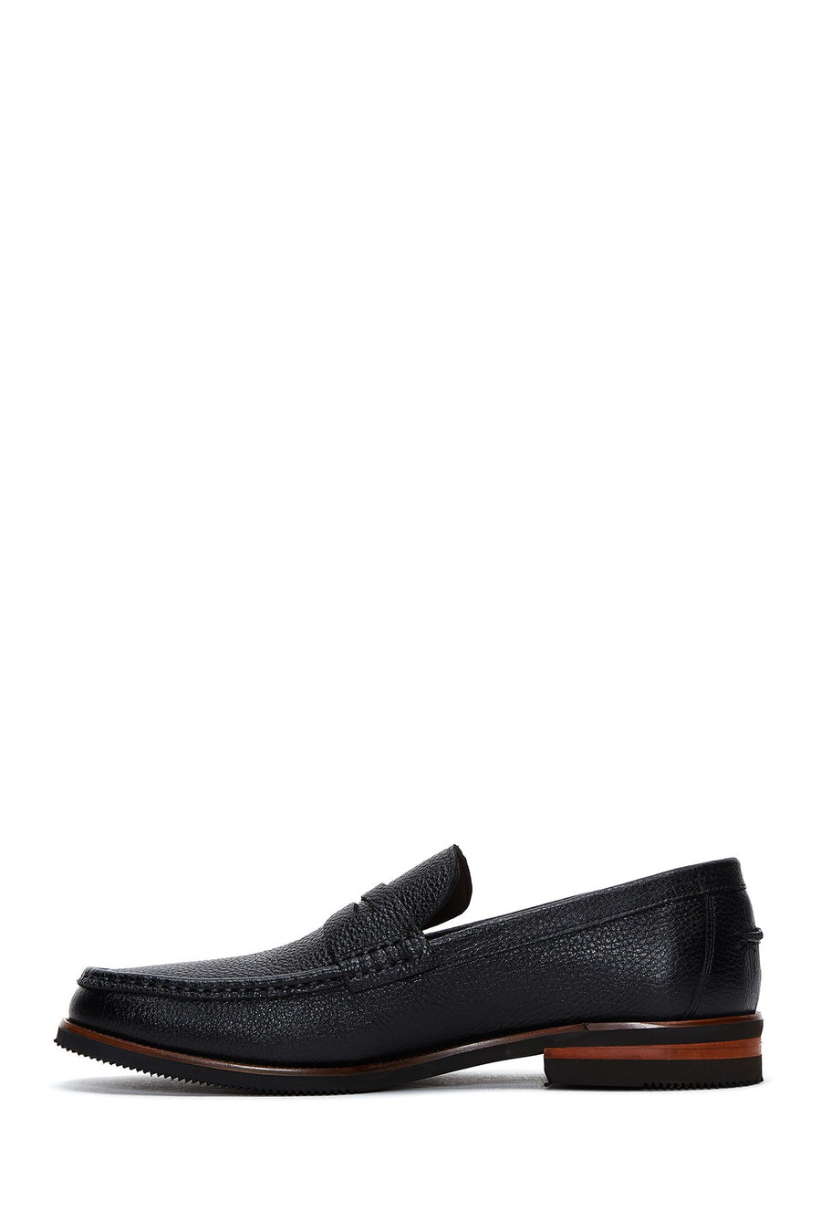 Men's Black Leather Casual Loafer