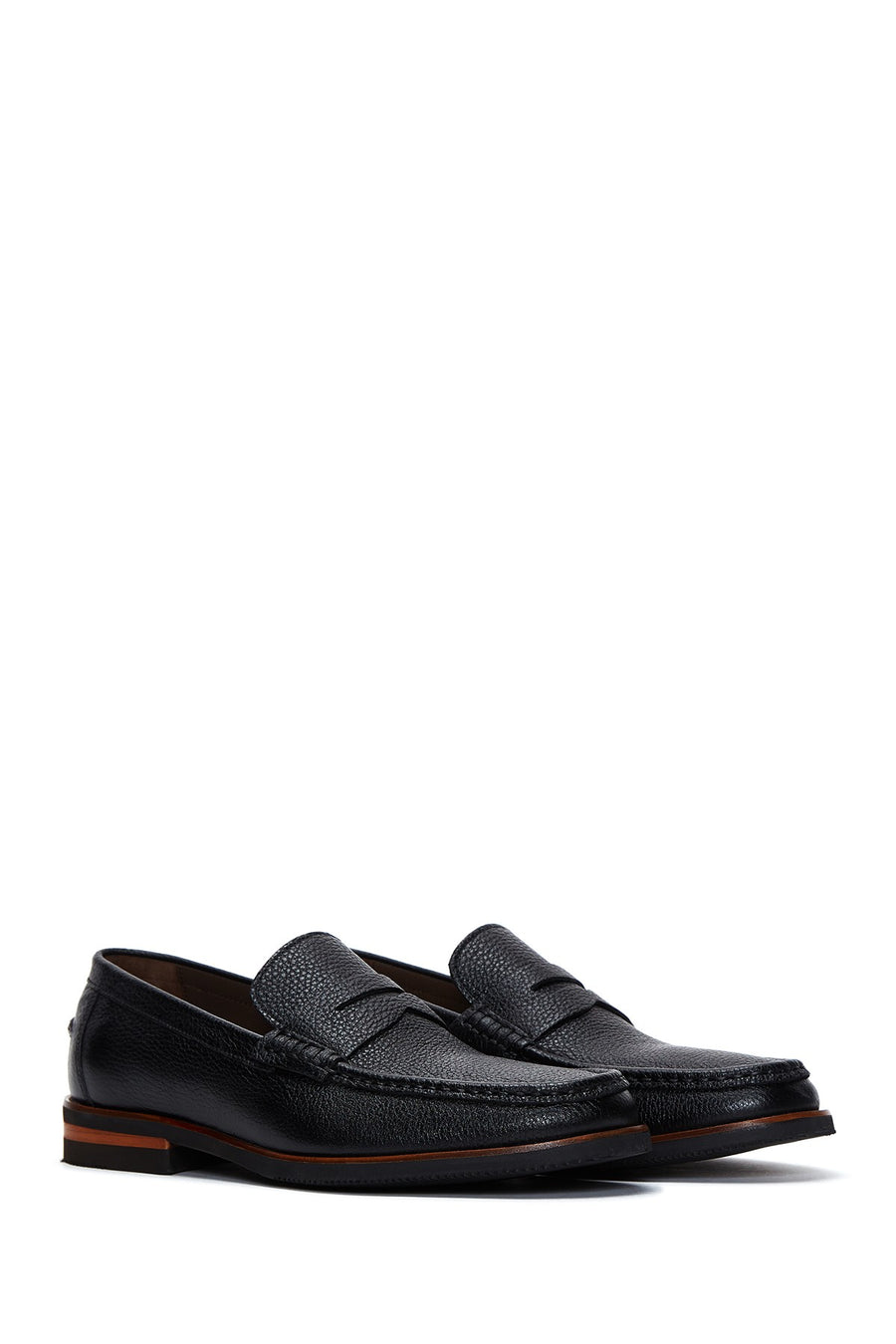 Men's Black Leather Casual Loafer