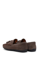 Erkek Vizon Püsküllü Süet Deri Casual Loafer | Derimod