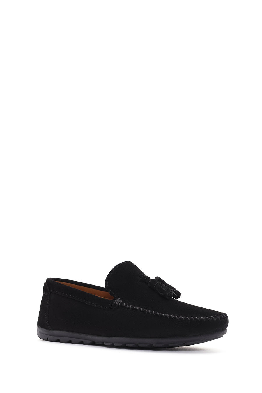 Erkek Siyah Püsküllü Süet Deri Loafer