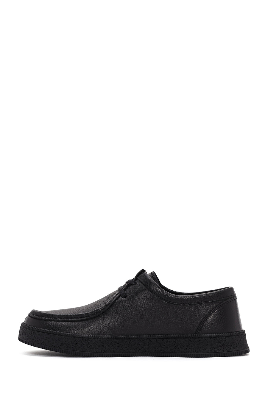 Men's Black Lace-up Leather Casual Shoes
