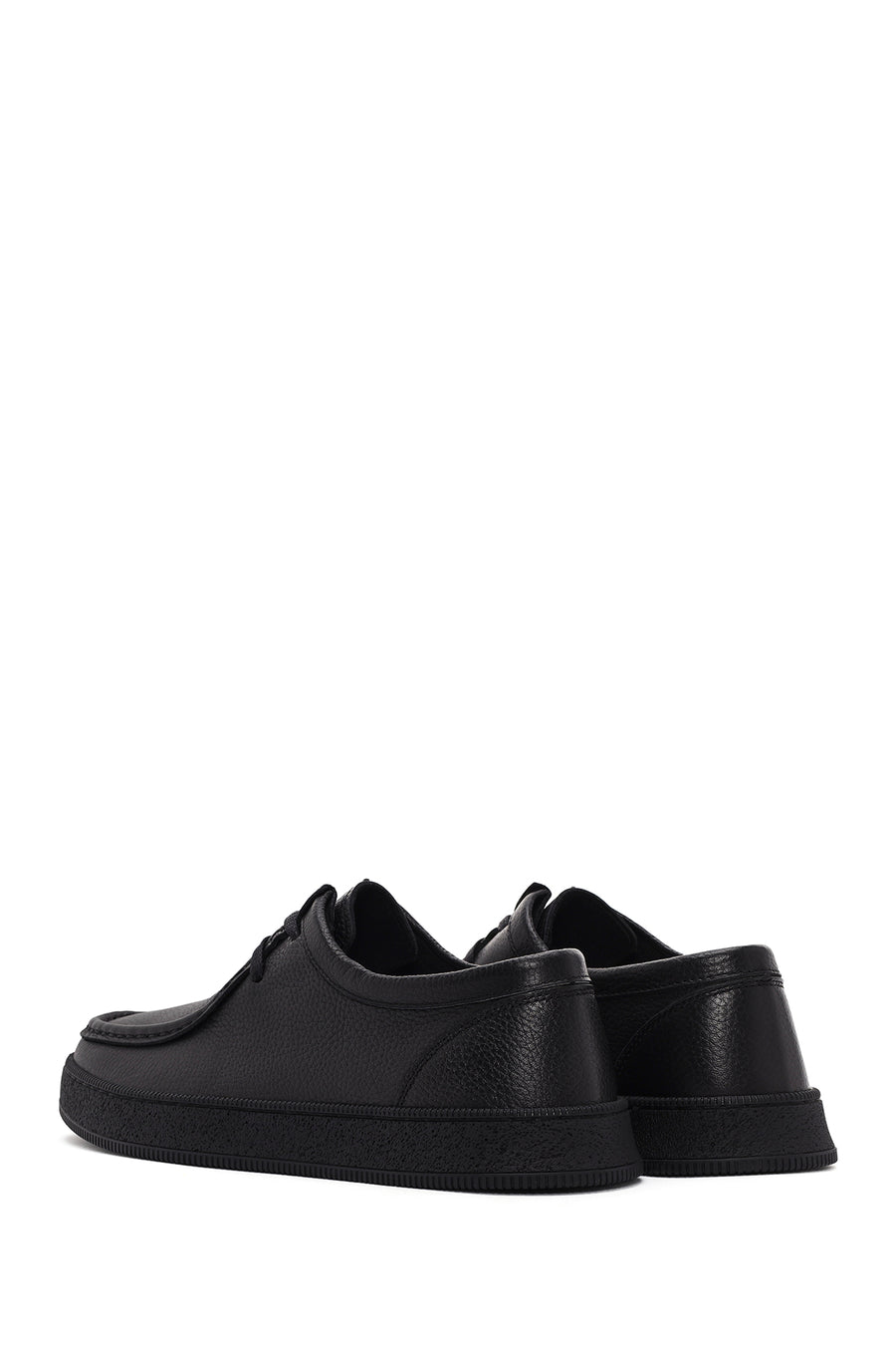 Men's Black Lace-up Leather Casual Shoes