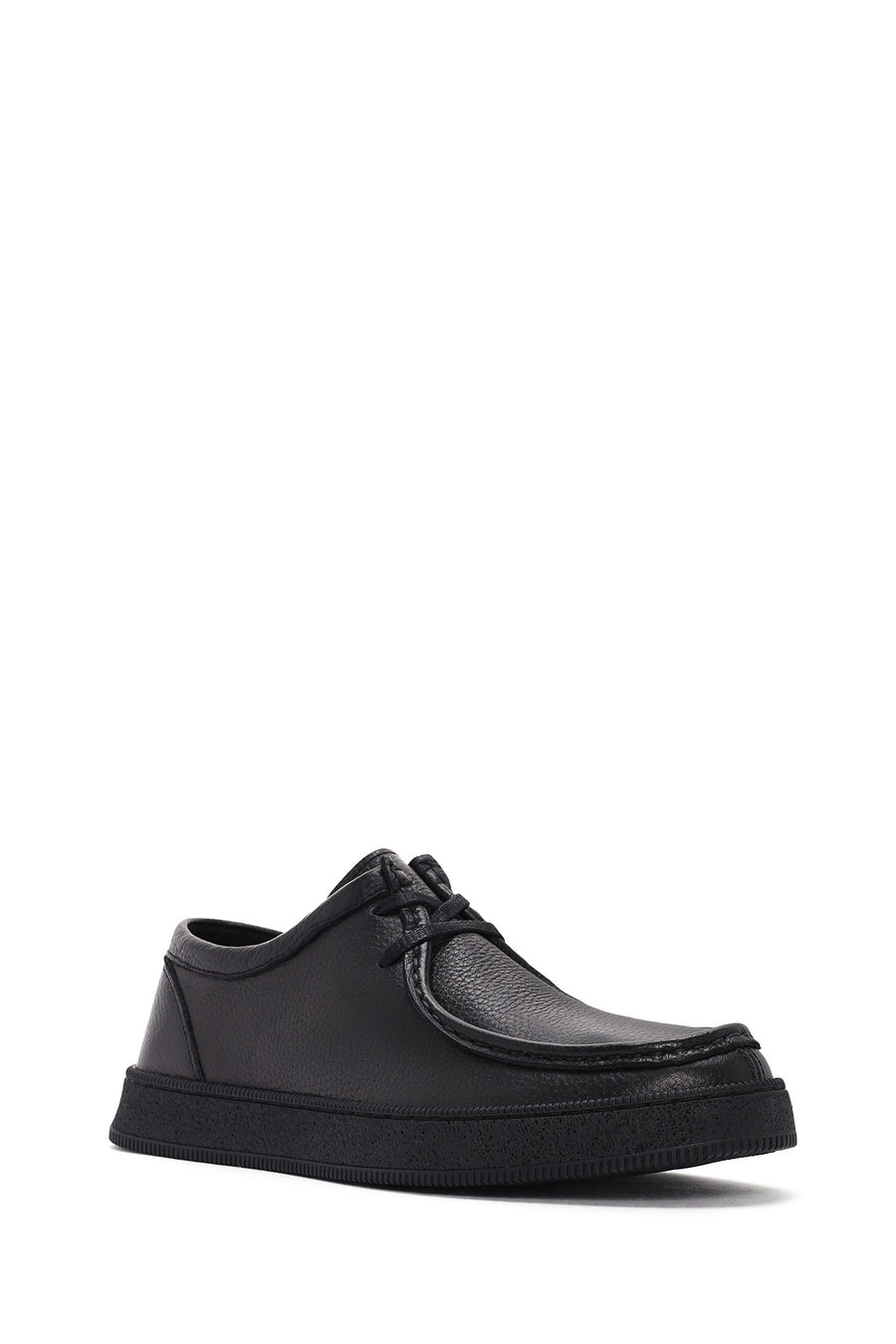 Men's Black Lace-up Leather Casual Shoes