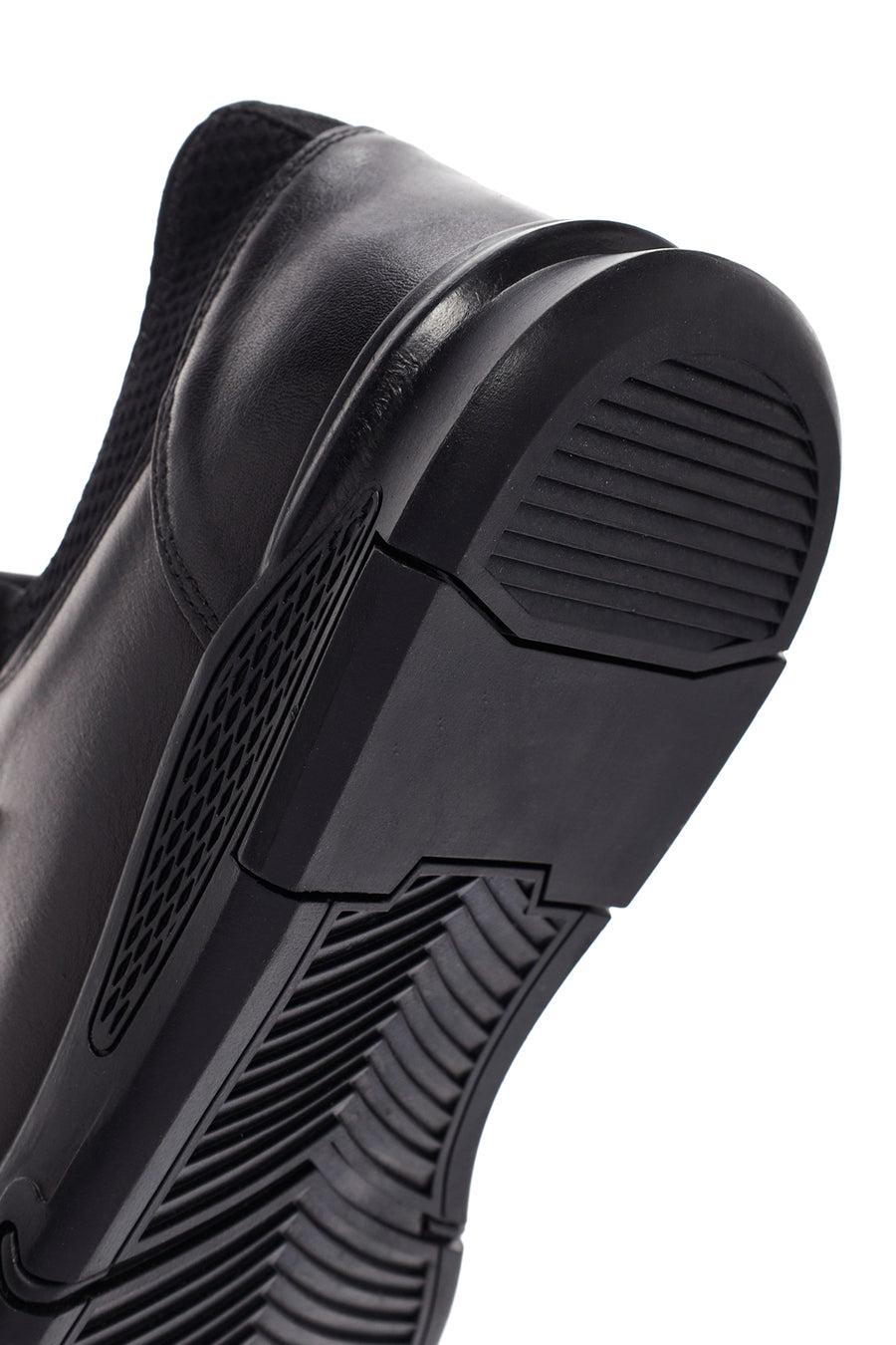 Erkek Siyah Bağcıklı Deri Sneaker