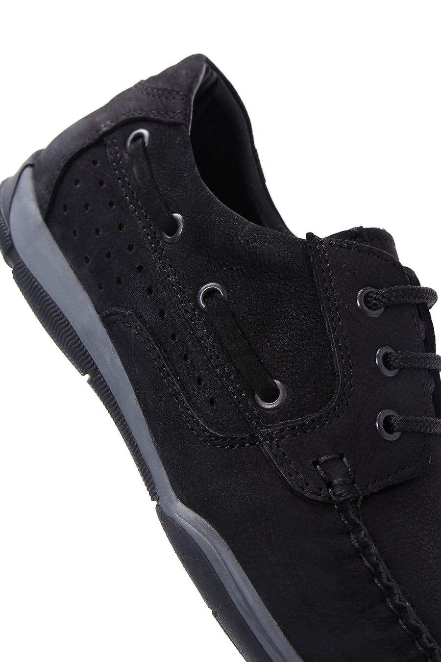 Men's Black Lace-Up Nubuck Leather Casual Shoes