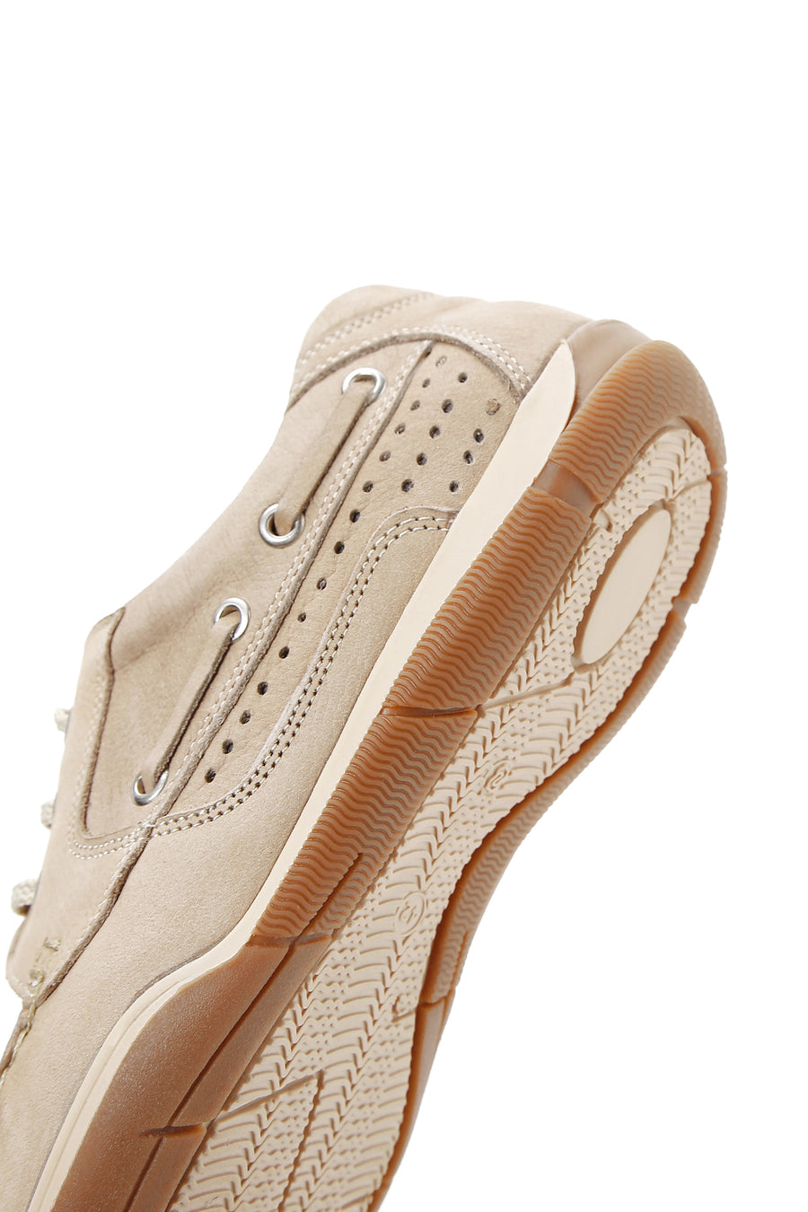 Men's Beige Lace-Up Nubuck Leather Casual Shoes