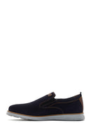 Men's Navy Blue Nubuck Leather Casual Loafer | Derimod