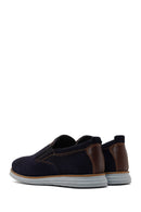 Men's Navy Blue Nubuck Leather Casual Loafer | Derimod