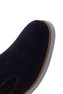 Men's Navy Blue Nubuck Leather Casual Loafer | Derimod