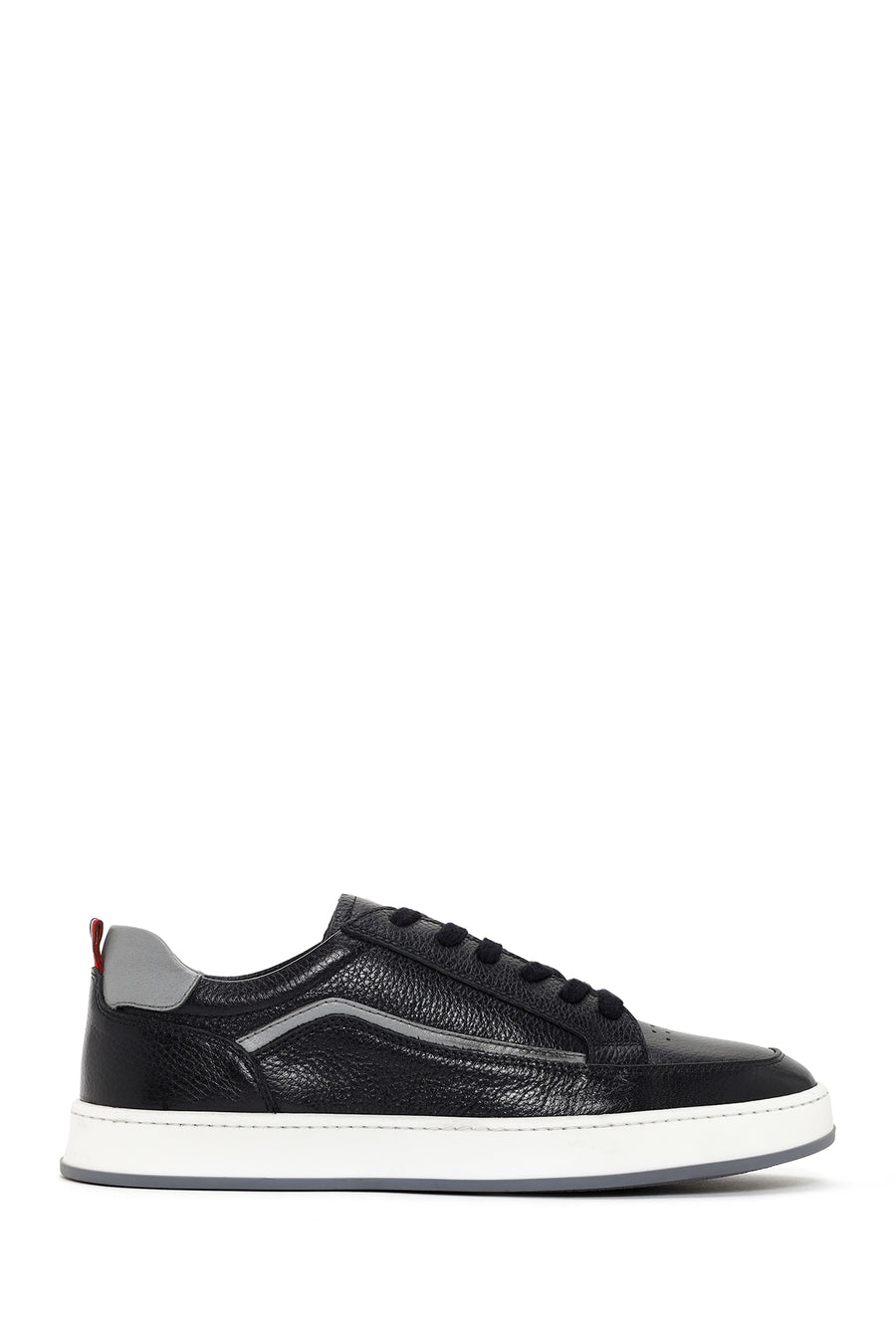 Erkek Siyah Bağcıklı Deri Sneaker 24SFD6720FT | Derimod