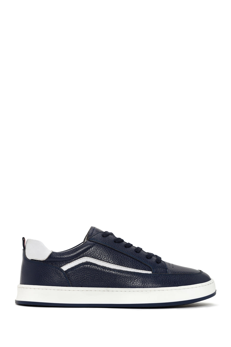 Erkek Lacivert Bağcıklı Deri Sneaker 24SFD6720FT | Derimod