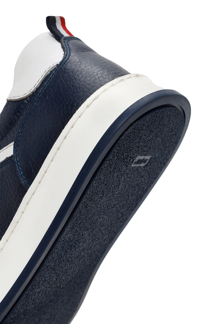 Erkek Lacivert Bağcıklı Deri Sneaker