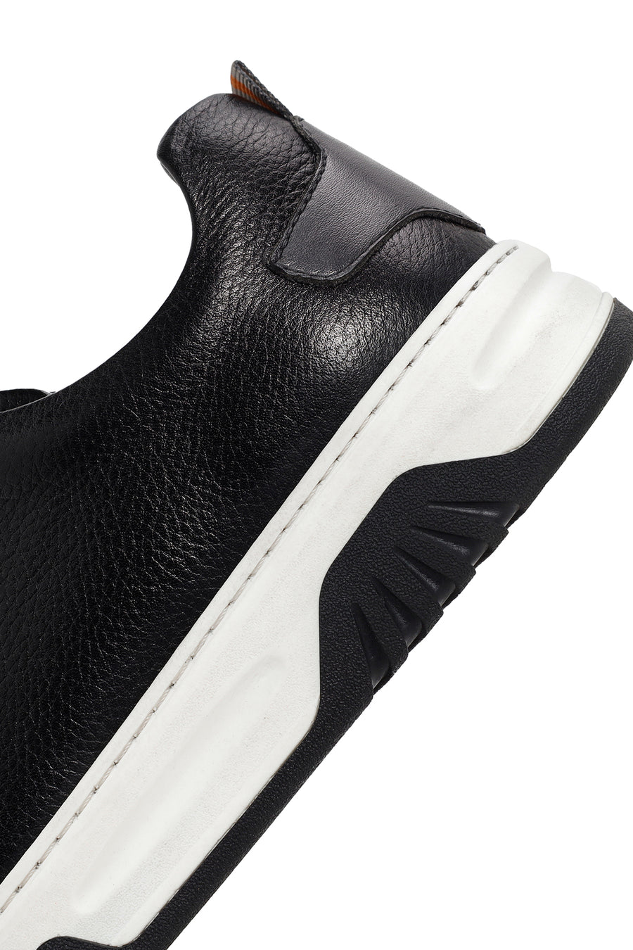 Erkek Siyah Bağcıklı Kalın Tabanlı Deri Sneaker