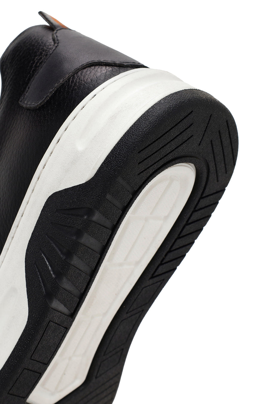 Erkek Siyah Bağcıklı Kalın Tabanlı Deri Sneaker