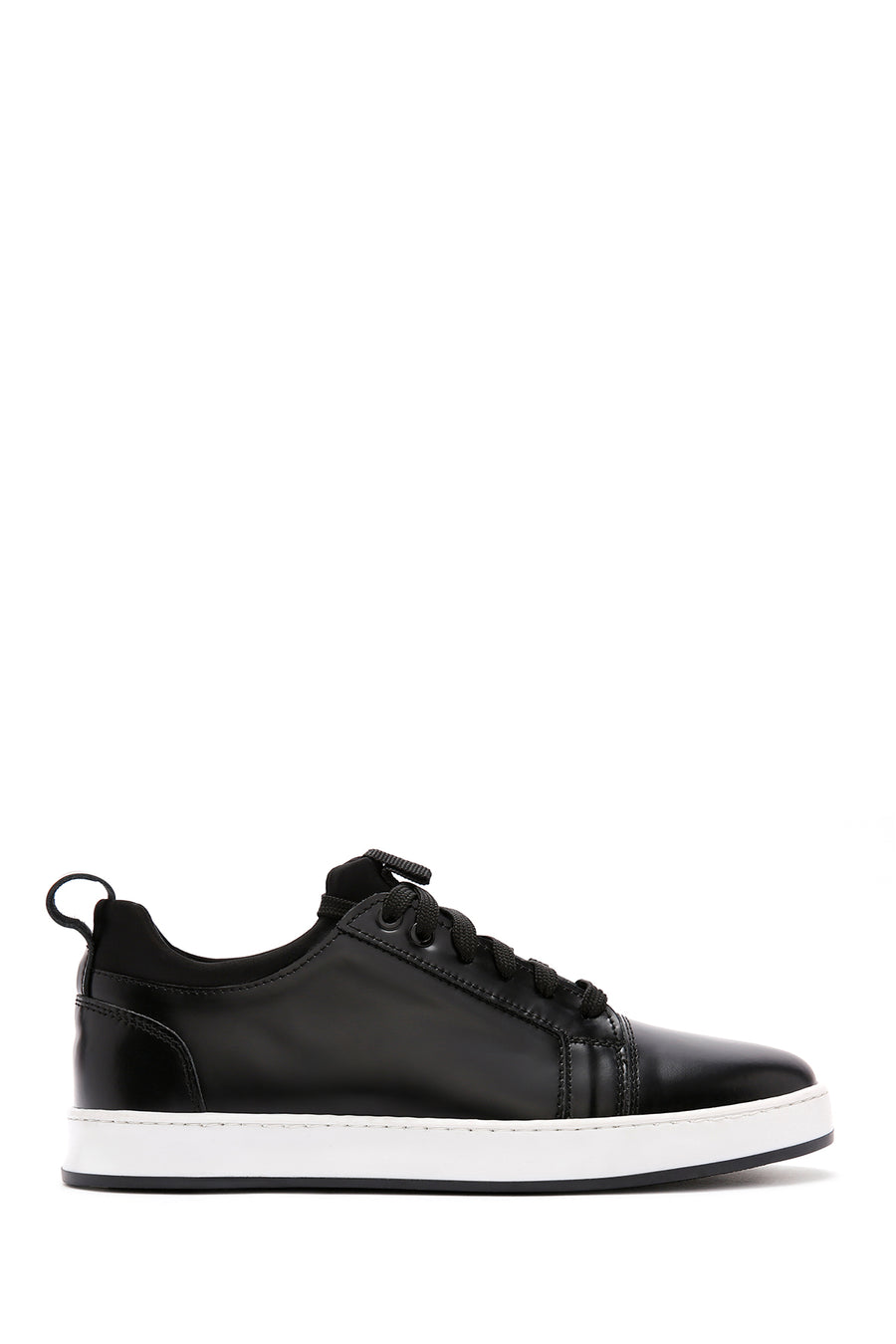 Erkek Siyah Bağcıklı Deri Sneaker 24SFD673122 | Derimod