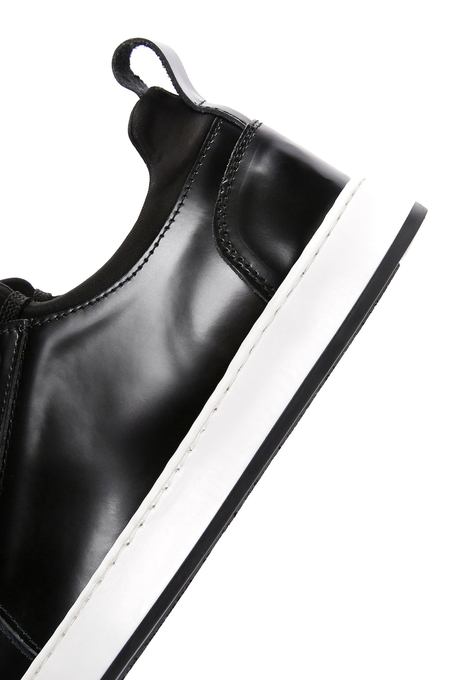 Erkek Siyah Bağcıklı Deri Sneaker